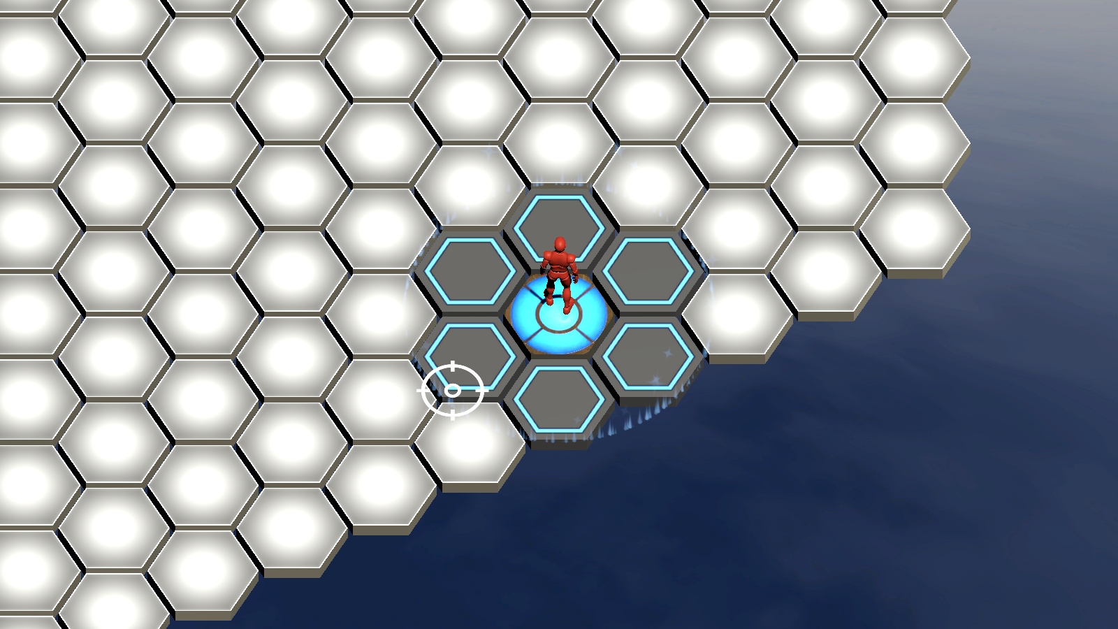 Base core: stand on the center tile to capture it.